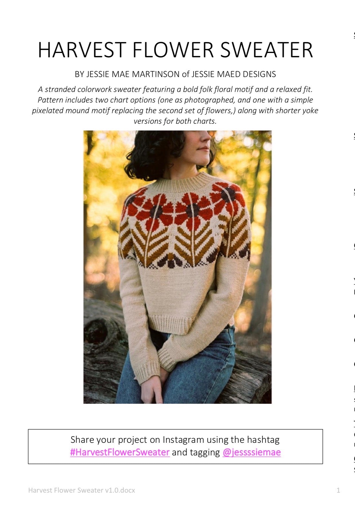 Harvest Flower Sweater Kit