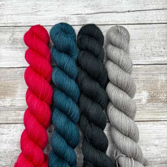 Fingering | Magenta, Pine, Teal, Grey 50g Pack