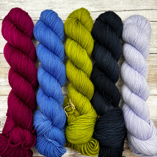 Dk | Berry, Cobalt, Grasshopper, Navy, Lilac Pack