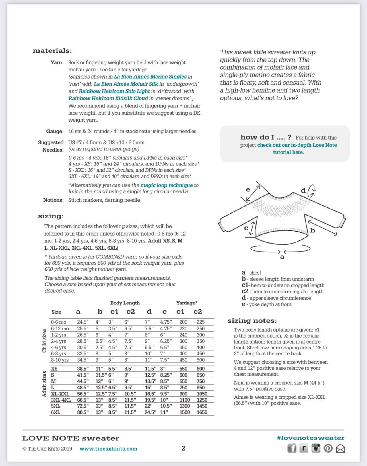 Love Note Sweater Kit