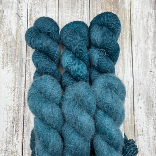 Fingering + Fluff - Slate Blue 6 Pack