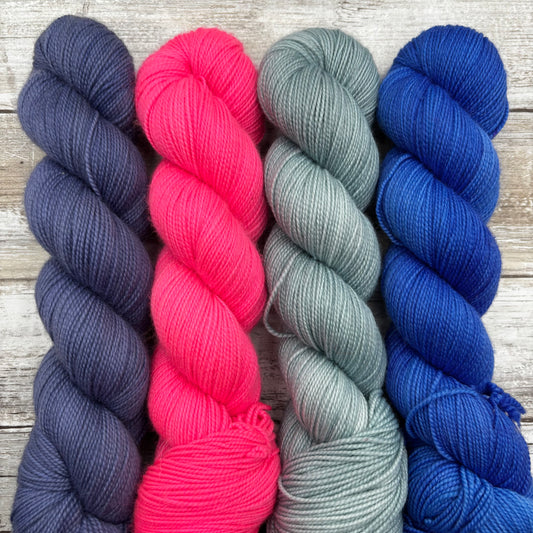 Fingering | Storm, Hibiscus, Denim, Cobalt Pack