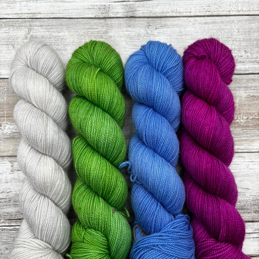 Fingering | Grey, Green, Blue, Purple 4 Pack