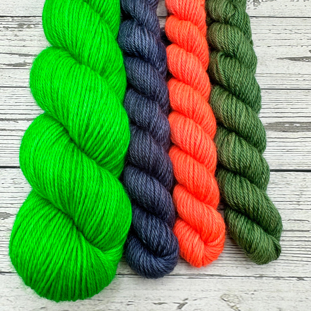 Neon Lime Dk Yarn set with minis